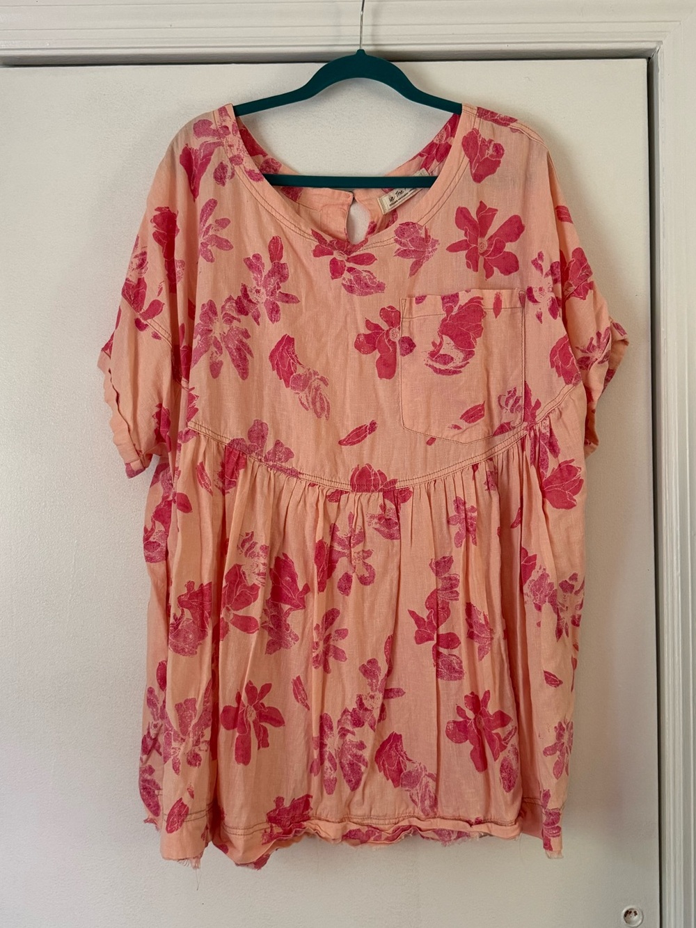 Free People Linen Blend Swing Top